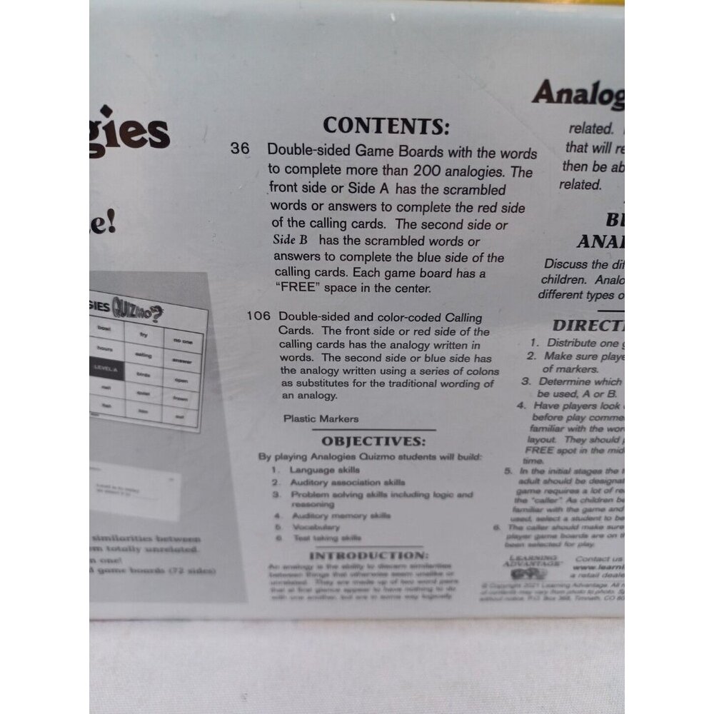 Quizmo Analogies Educational Bingo Language Skills Game 2-36 Players Age… - Picture 9 of 14